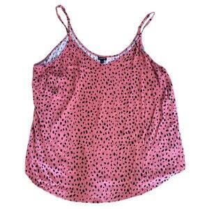 Torrid Cami Tank Top Womens Plus Size 5 Orange Black Dot Adjustable Strap Darts